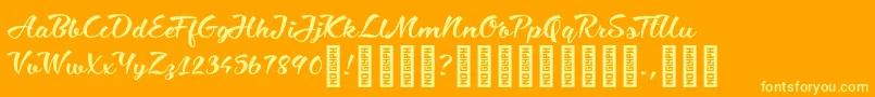 CiaobabyRegular-Schriftart – Gelbe Schriften auf orangefarbenem Hintergrund
