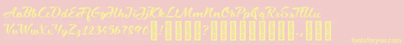 Police CiaobabyRegular – polices jaunes sur fond rose