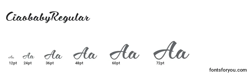 CiaobabyRegular Font Sizes