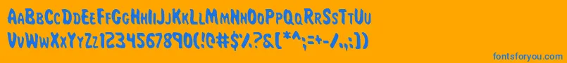 MissAmandaJonesCond Font – Blue Fonts on Orange Background