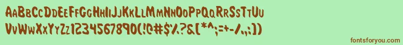 MissAmandaJonesCond Font – Brown Fonts on Green Background