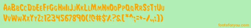 MissAmandaJonesCond Font – Orange Fonts on Green Background