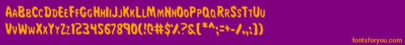 MissAmandaJonesCond Font – Orange Fonts on Purple Background