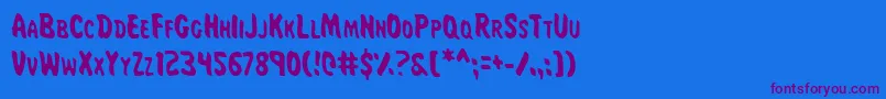 MissAmandaJonesCond Font – Purple Fonts on Blue Background