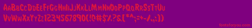 MissAmandaJonesCond Font – Red Fonts on Purple Background