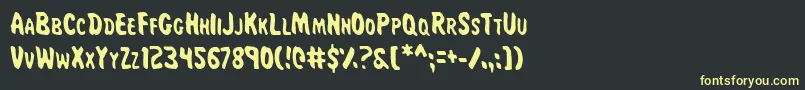 フォントMissAmandaJonesCond – 黒い背景に黄色の文字