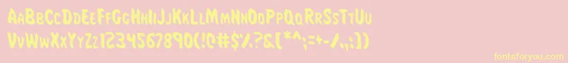 MissAmandaJonesCond Font – Yellow Fonts on Pink Background