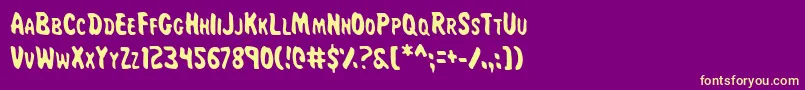 MissAmandaJonesCond Font – Yellow Fonts on Purple Background