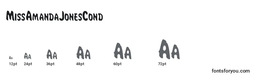 MissAmandaJonesCond Font Sizes