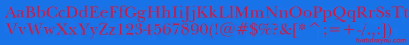 Tt0031c-Schriftart – Rote Schriften auf blauem Hintergrund