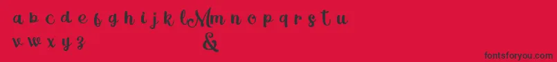 Fonte MagleScriptDemo – fontes pretas em um fundo vermelho