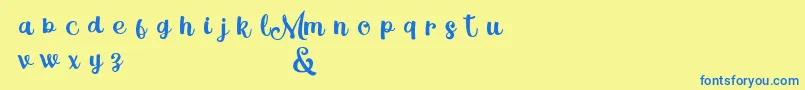 MagleScriptDemo Font – Blue Fonts on Yellow Background