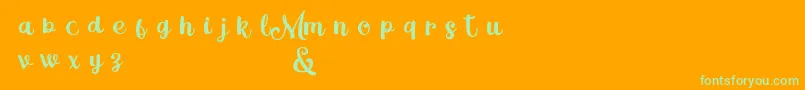 MagleScriptDemo Font – Green Fonts on Orange Background