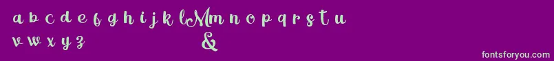 MagleScriptDemo Font – Green Fonts on Purple Background