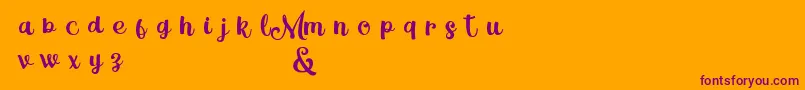 MagleScriptDemo Font – Purple Fonts on Orange Background