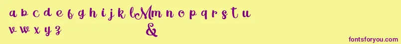 MagleScriptDemo Font – Purple Fonts on Yellow Background