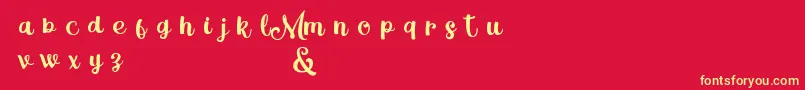 MagleScriptDemo Font – Yellow Fonts on Red Background