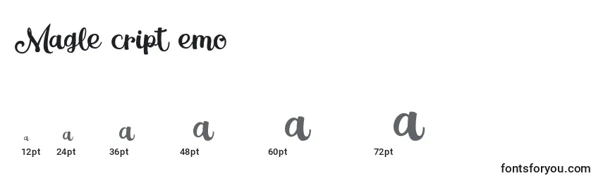 Размеры шрифта MagleScriptDemo