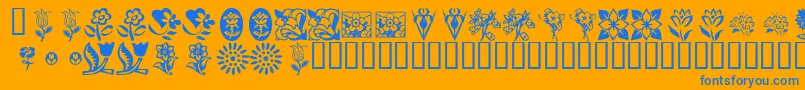 More about KrKatsFlowers Font KrKatsFlowers Font – Blue Fonts on Orange Background