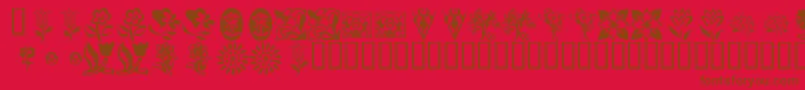 KrKatsFlowers Font – Brown Fonts on Red Background