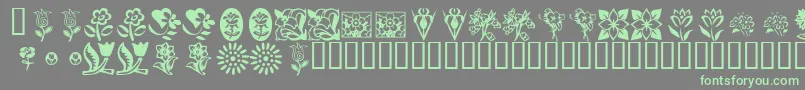 KrKatsFlowers-fontti – vihreät fontit harmaalla taustalla
