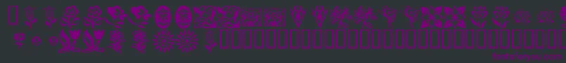 KrKatsFlowers Font – Purple Fonts on Black Background