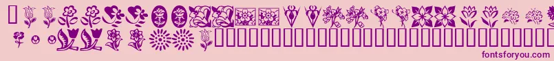 KrKatsFlowers Font – Purple Fonts on Pink Background