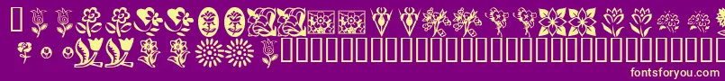 En savoir plus sur la police KrKatsFlowers Police KrKatsFlowers – polices jaunes sur fond violet