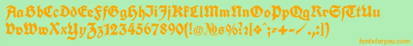 KochFetteDeutscheSchrift Font – Orange Fonts on Green Background