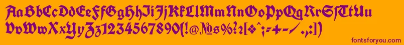 KochFetteDeutscheSchrift Font – Purple Fonts on Orange Background