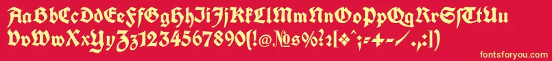 KochFetteDeutscheSchrift Font – Yellow Fonts on Red Background