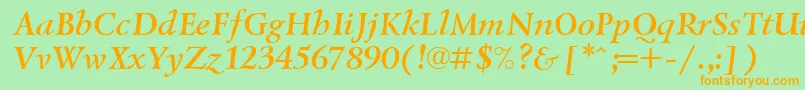 Lzr4 Font – Orange Fonts on Green Background