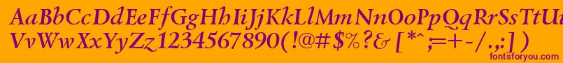 Lzr4-fontti – violetit fontit oranssilla taustalla
