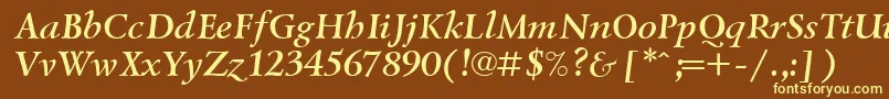 Lzr4-fontti – keltaiset fontit ruskealla taustalla