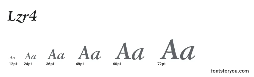 Размеры шрифта Lzr4