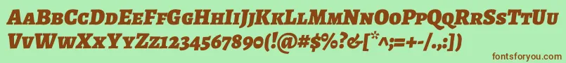 AlegreyascBlackitalic Font – Brown Fonts on Green Background