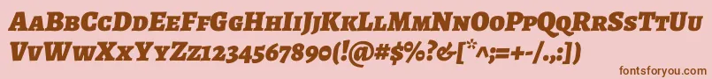 AlegreyascBlackitalic Font – Brown Fonts on Pink Background