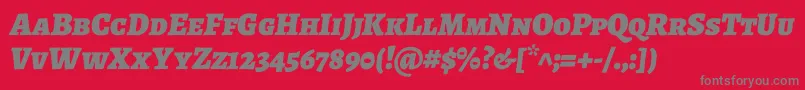 Czcionka AlegreyascBlackitalic – szare czcionki na czerwonym tle