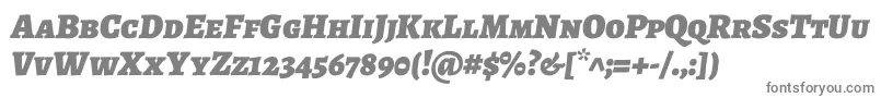 AlegreyascBlackitalic-fontti – harmaat kirjasimet valkoisella taustalla