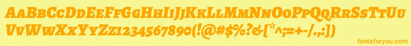 AlegreyascBlackitalic Font – Orange Fonts on Yellow Background