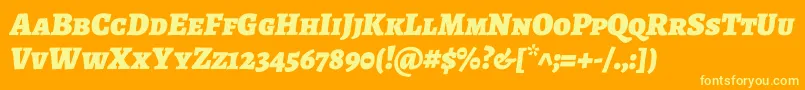AlegreyascBlackitalic Font – Yellow Fonts on Orange Background