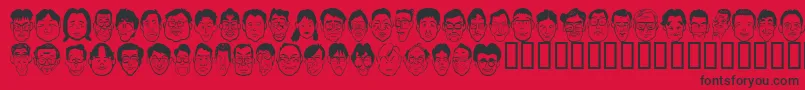 Шрифт Sakabepeople03 – чёрные шрифты на красном фоне
