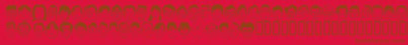Sakabepeople03 Font – Brown Fonts on Red Background