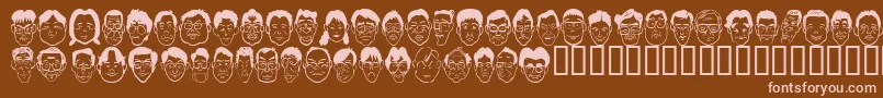 Sakabepeople03 Font – Pink Fonts on Brown Background