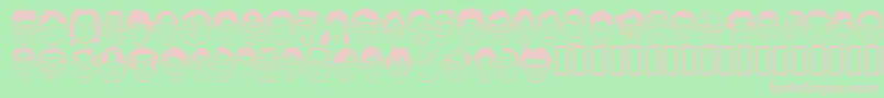 Sakabepeople03 Font – Pink Fonts on Green Background