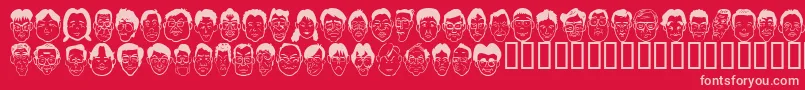 Sakabepeople03 Font – Pink Fonts on Red Background