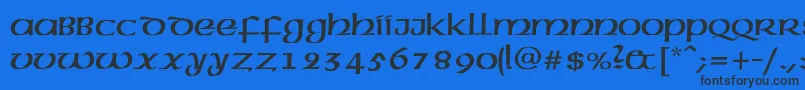 Czcionka AmericanAmericNormal – czarne czcionki na niebieskim tle