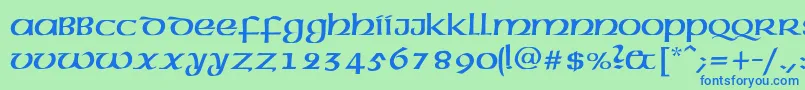 Шрифт AmericanAmericNormal – синие шрифты на зелёном фоне