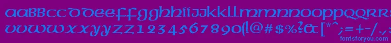 AmericanAmericNormal Font – Blue Fonts on Purple Background