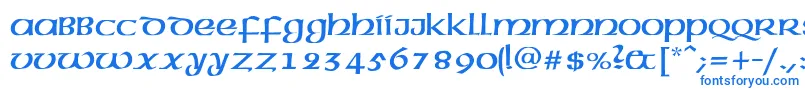 フォントAmericanAmericNormal – 白い背景に青い文字